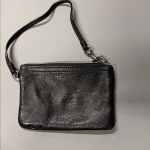 Coach Black Leather Wristlet